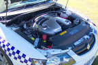 VYII SS Commodore (bonnet open, showing engine and strut brace)